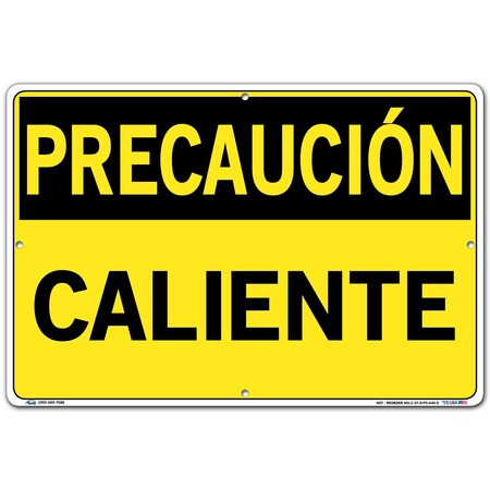 Vestil Polystyrene Sign, 12-1/2" Height, 18-1/2" Width, Polystyrene, Rectangle, Spanish SI-C-37-D-PS-040-S